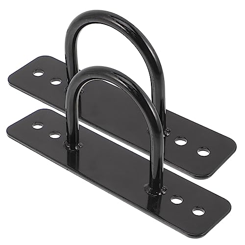 HAWILLOSCH 2 Piezas gancho con tornillo estera verja Yoga rompecabezas estante gym gimnasio hamacas colgantes anclajes de montaje en techo Anclajes de montaje en pared Acero inoxidable Black