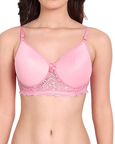 Image of FIMS - Fashion is my style Women Cotton Floral Lace Padded, Non-Wired, Full Coverage, Seamless Bra Panty Set, Multicolor, Lingerie Set