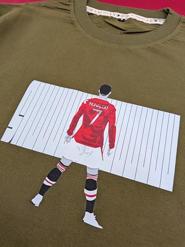 Image of Unisex Cotton Football Graphic Print Oversized Fit T-Shirt