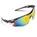RIVBOS 802 Polarized Sports Sunglasses with 5 Set Interchangeable Lenses for Cycling