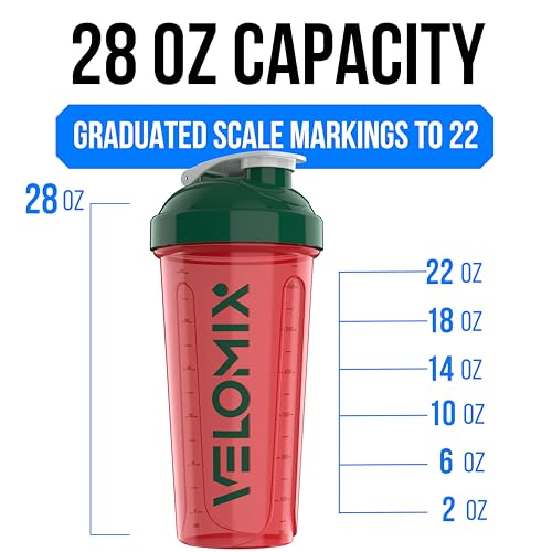 Image of VELOMIX -2 Pack- 28 oz Protein Shaker Bottles for Protein Mixes - 2x Wire Whisk | Leak Proof Shaker Cups for Protein Shakes and Pre Workout | Protein Shaker Bottle Pack (D1) Viva Palette