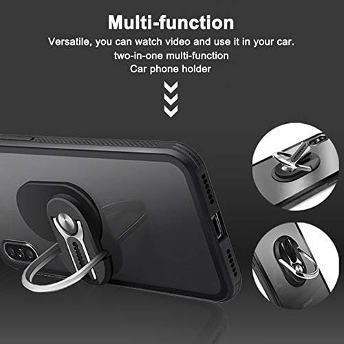 2PCS Multipurpose Mobile Phone Bracket Holder, Rotation Stand Phone Ring Hold Finger Kickstand, 360° Rotation Metal Ring Grip for Home (Black+Gold)