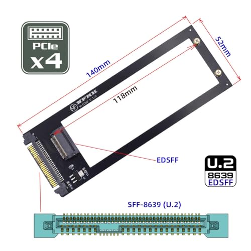 Adaptador CY U.2 SFF-8639 Host a PCI-E Ruler 1U GEN-Z EDSFF miniatura 3