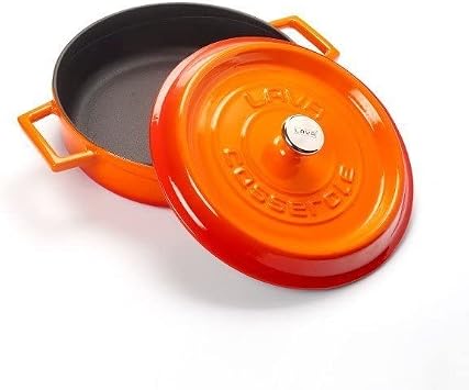 Lava 24 Cm Deep Round 24 Cm Shallow Round 2-Piece Cast Orange Cookware Set