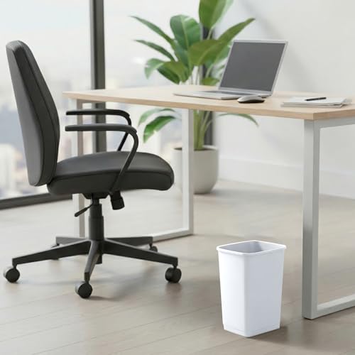 Caneca de basura rectangular de 4.5 galones blanca miniatura 2