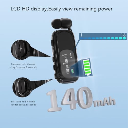 Auricular inalámbrico retráctil con clip Bluetooth miniatura 3