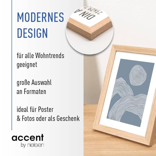 accent by nielsen Holz Bilderrahmen Scandic, 21 x 29,7 cm (A4), Hellbraun – Ansicht 6