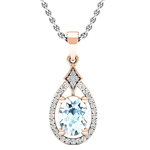DazzlingRock Collection 10 carats Or rose Ovale Bleu Aigue-marine Cover