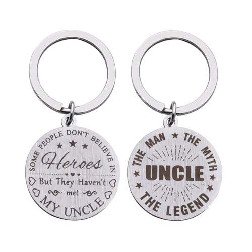 Uncle Christmas Birthday Gifts - Keychain for Men from Nephew Niece - Retirement Gift - The Man The Myth The Legend