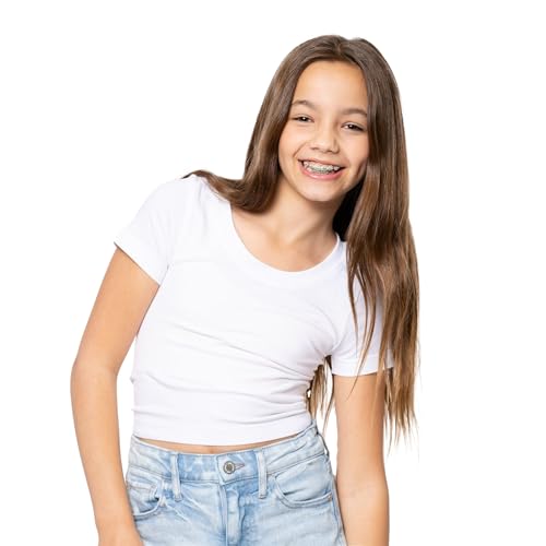 Girls Seamless Short Sleeve Shirt – Soft Cute and Comfy Basics for Everyday Style Girls Shirt One Size (10-14)2