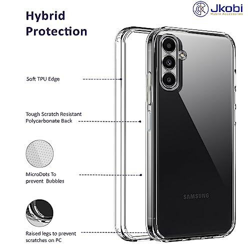 Image of Jkobi Back Cover for Samsung Galaxy A13 5G (Silicone Clear Shockproof Case with Camera Protection | Soft and Flexible | Transparent)