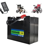 WSGDSG 24V Lithium Battery with 29.4V 3A Charger for Electric Wheelchair, 24V Mobility Scooter Battery for 100W-500W, 30A BMS, Better Than Lead-Acid Batteries(Size:10AH)
