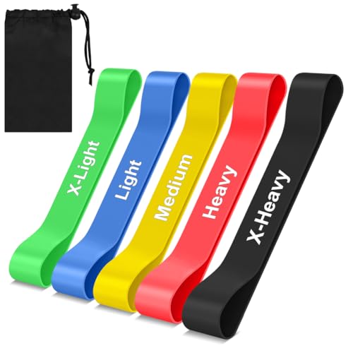 Fefod Bandes Élastiques pour Corriger Hallux Valgus, 5PCS Bandes de Résistance Pieds, Kit 5 Niveaux Élastiques, Separateur Orteil, Correcteur Hallux Valgus, Fasciite Plantaire Rééducation Barefoot