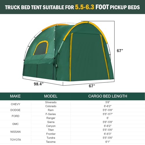Carpa impermeable para camioneta con toldo para cama 5.5-6.3 FT miniatura 2