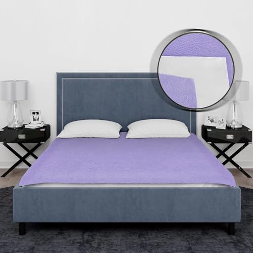 Image of Bumpers Waterproof Quick Dry Protector Dry Sheet|Breathable and Hypoallergenic Ultra Soft Fitted Baby Bed Protector Sheet for Toddler Children| King Size (XXL, 260x200cm, Violet)