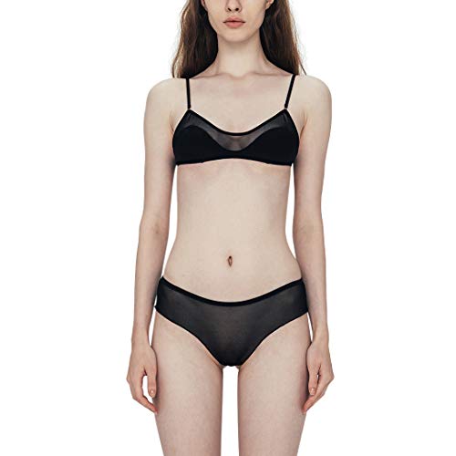 Ensemble lingerie soutien-gorge culotte noir résolvant les marques de sous-vêtements
