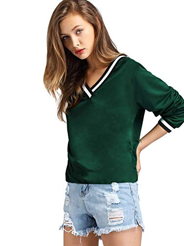 Image of Fabricorn Stylish Plain Green Long Sleeve Cotton Tshirt for Women (Green)