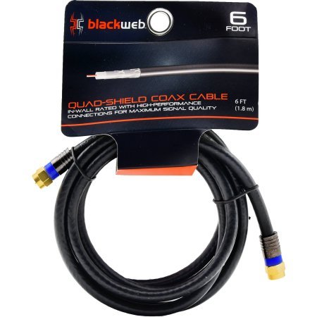 BlackwebQuad-Shield Coax Cable 6 ft