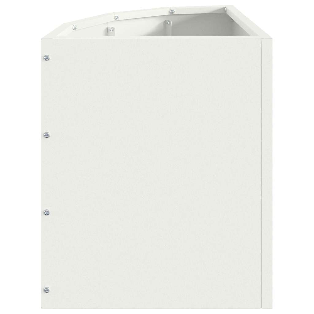 Eckpflanzer Weiß 30 x 30 x 35 cm Stahl für Garten Balkon Terrasse mit robustem Stahl, Eckgarten Pflanzer, Pflanzbehälter, Blumentopf, Outdoor Pflanzkübel, ideal für Pflanzenliebhaber