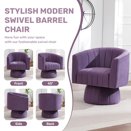 Sillón Giratorio Redondo Pequeño Confortable Violeta miniatura 6