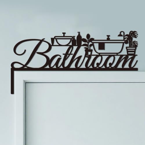 CUTHOLLOW Ornement de Cadre de Porte en Métal - Salle de Bain et Plante, Décoration Murale Noire pour Porte, Art Déco Originale d'angle de Portail pour...