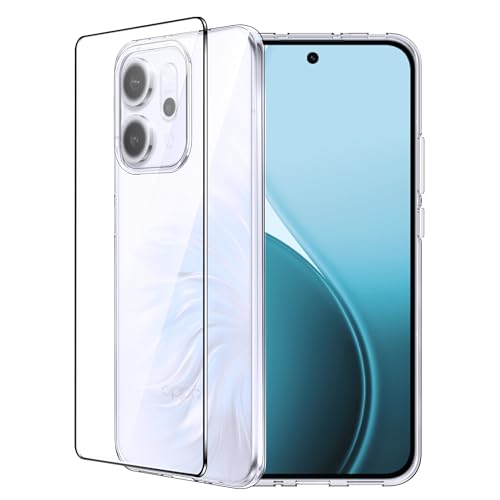 FDHYFGDY Cover per OPPO Reno 14 5G Custodia con 1x Pellicola Protettiva, Anti-ingiallimento e Antiurto, Ultra Sottile Morbido in TPU Custodia Protettiva per OPPO Reno 14 Cover