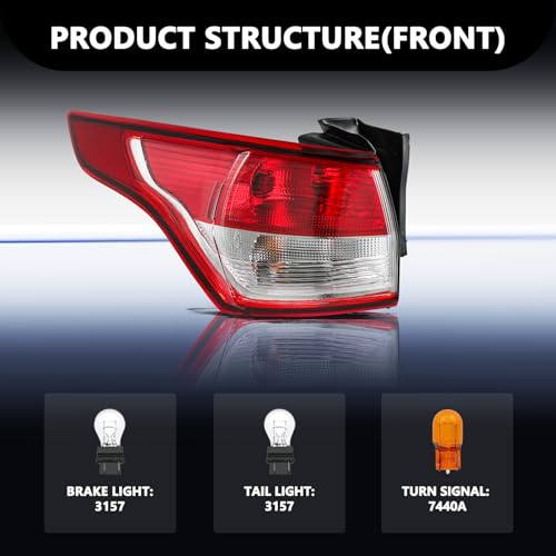 Image of Aosky Halogen Tail Light Assembly Fit for 2013-16 Ford Escape