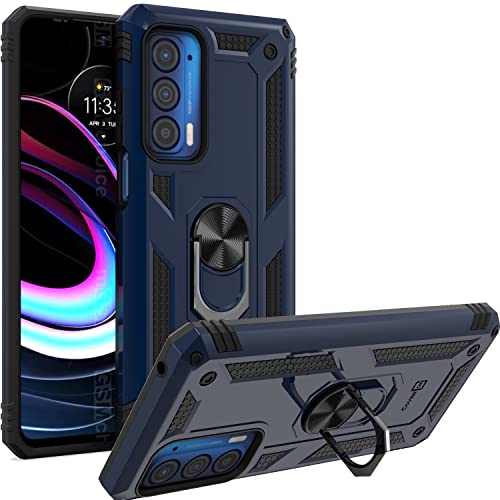 CoverON Ring Designed for Motorola Edge 2021 Case, Rugged Phone Cover Magnetic Mount Compatible - Navy Blue CoverON Ring Designed for Motorola Edge 2021 Case, Rugged Phone Cover Magnetic Mount Compatible - Navy Blue