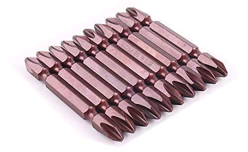 Digital Craft 10Pc Metal Bronze Finish Screwdrivers Phillips Screwdriver Bits Set Size 65MM PH2 Screw Driver Bits Precision Impact Driver Magnetic Ring Hexagon Impact