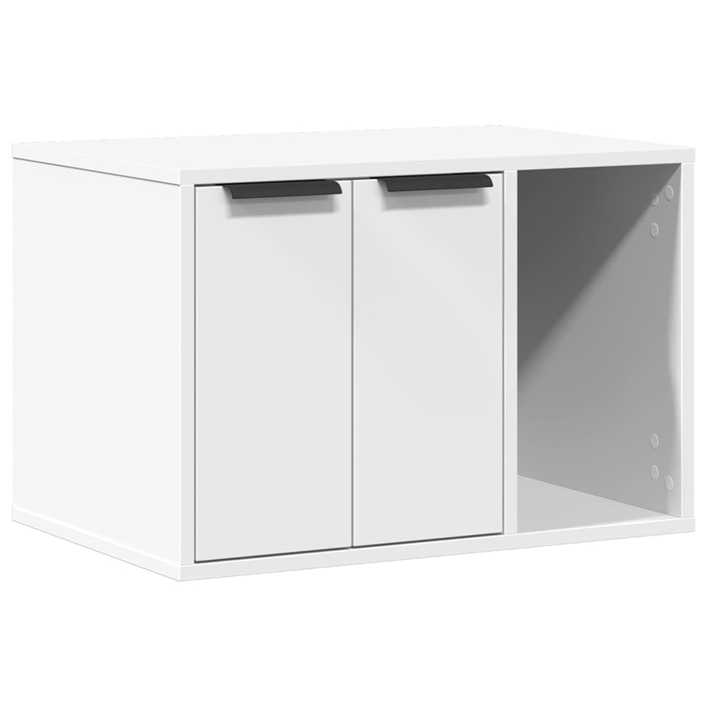 vidaXL Mueble arenero para Gatos Madera ingeniería Blanco 60x40x40 cm, Mueble de arenero para Gatos, Muebles para Caja de Arena, Armario para arenero para Gatos