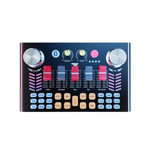 TNW V18 Live Sound Card,External Sound Mixer Board,Intelligent Audio Mixer with Multiple Sound Effects for Live streaming,Recording,KTV Singing