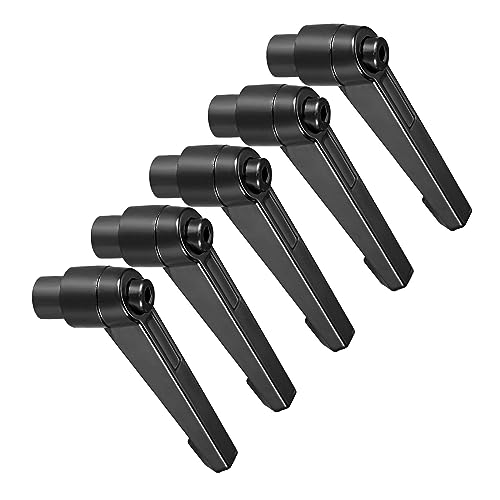 Image of Clamping Lever Handles, M8 Female Thread 57mm Lever, Adjustable Quick Release Locking Rotating Knobs Black - (Applications: for Lathe Machinery), 5-Pieces