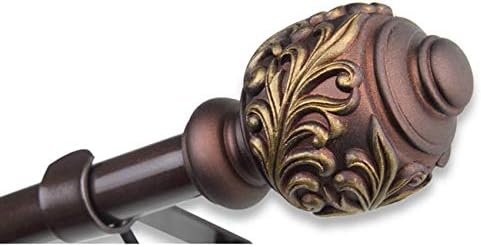 Tova Adjustable Curtain Rod 28 to 48 inches Cocoa 28 to 48 inch Brown Finish