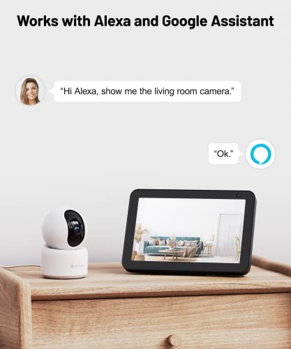 GALAYOU 2K Überwachungskamera innen, Babyphone mit Kamera Überwachung innen, Hundekamera/Haustierkamera mit app, WLAN Kamera Indoor, Zwei-Wege-Audio, funktioniert mit Alexa&Google Home G2-2P