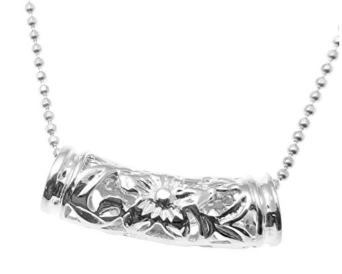 Arthur's Jewelry 925 sterling silver Hawaiian plumeria scroll barrel 21mm pendant3