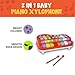 Toysery 2 in 1 Baby Piano Xylophone for Toddlers. Piano Toy Musical Instrument with 8 Multicolored Key Scales in Crisp and Clear Tones. Mallet Included. Ages 18 Months and Above.