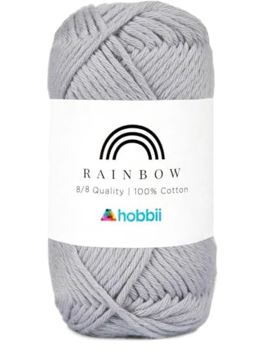Rainbow 8/8 Cotton Yarn, Silver Gray, 1.75 oz, 82 Yards