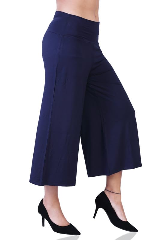 Image of Women's Viscose Calf-Length Palazzo Pants