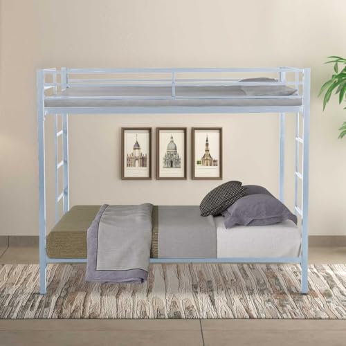Image of Pilio Twin Over Twin Metal Bunk Bed | Bunk Bed Without Storage for Kids & Adult | Double Decker Bed for Kids Room| Space-Saving Twin Bunk Room| Bunker Bed Frame (Mattress Not Included)