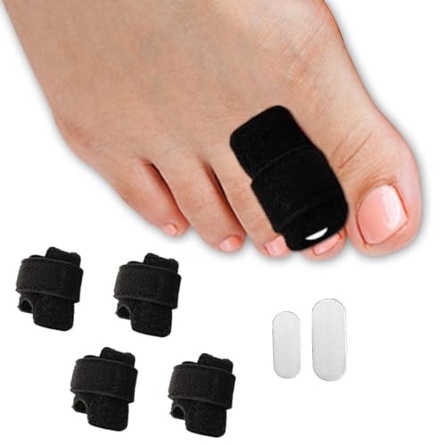 XFSRG 4 Piezas Corrector Dedo Martillo con Férula de Aluminio Ortesis Ajustable para Dedos Curvados o Fracturados para Hombres y Mujeres