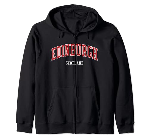 Edinburgh Scotland College University Style Zip Hoodie -  Edinburgh Scotland UK T-Shirts & Sweatshirts, AZ132XSRBHZ