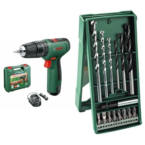 Bosch EasyImpact 1200 Akülü Darbeli Vidalama (12V, 1x Akü) + Bosch Beton Matkap Ucu ve Vidalama Seti, 15 Adet