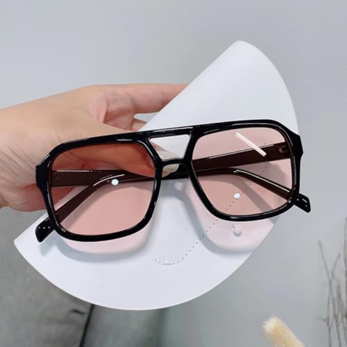 Image of Retro 70s Square Aviator Sunglasses Women Men Vintage Rectangle Sunglasses Flat Frame Trendy Shades