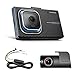 Thinkware X1000 Dual Channel Dash Cam 2K QHD 2560 x 1440 Front and Rear Cam, 156? Wide Angle Dashboard Camera Recorder with G-Sensor, Sony Sensor, Parking Mode, 3.5? LCD Touchscreen, Night Vision
