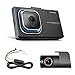 Thinkware X1000 Dual Channel Dash Cam 2K QHD 2560 x 1440 Front and Rear Cam, 156° Wide Angle Dashboard Camera Recorder with G-Sensor, Sony Sensor, Parking Mode, 3.5” LCD Touchscreen, Night Vision