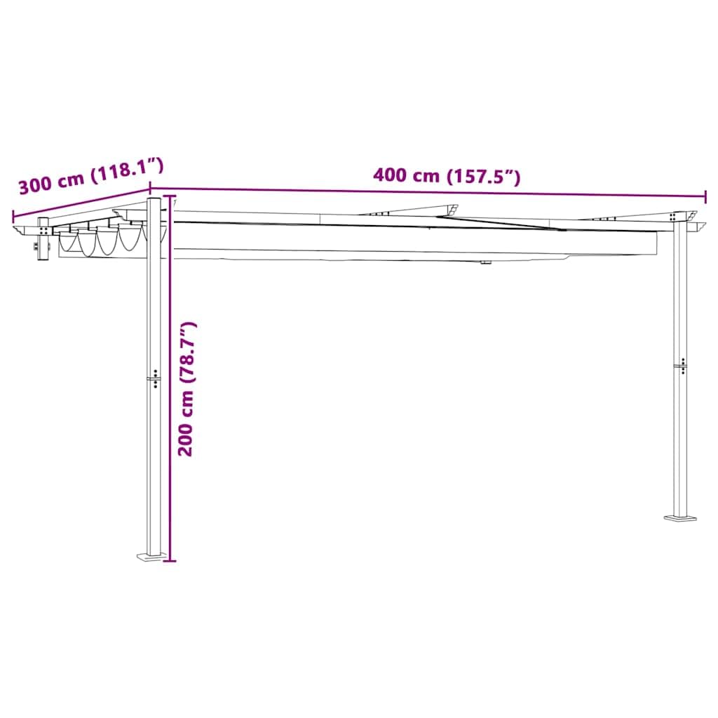Pawilon ogrodowy, kremowy, 400 x 300 x 200 cm, poliester ze stalową ramą, składany pawilon na taras, balkon, kemping, imprezę w ogrodzie, wesele, grillowanie, festiwal, stoisko targowe