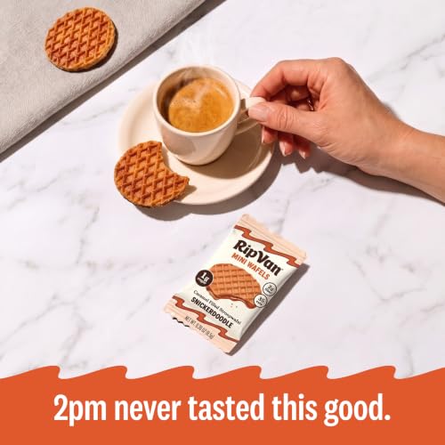 Image of Rip Van Wafels Snickerdoodle Mini Stroopwafels - Low Carb, Low Sugar, Keto Friendly Snacks - Non-GMO, Healthy Office Snack & Breakfast Treat - 64 Pack