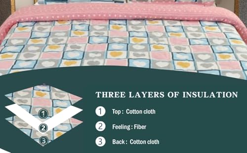 Image of Akshya 402 TC Elastic Fitted Bed Sheets Qulited fits on 72x78x10 inch - Premium Elastic Fitted Bedsheet with 2 Pillow Covers /Soft Fabric Bed Sheets /Fitted Chadar /Bed Cover