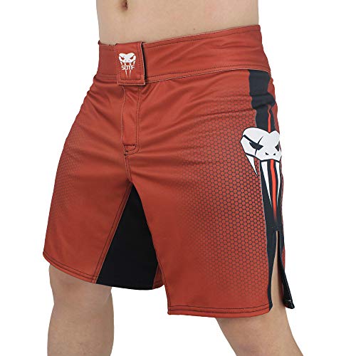 SOTF MMA Boxing Fight Shorts Mens Stretch Sports Training Shorts Brick Red XXL