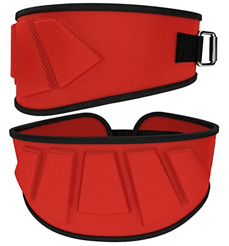 Rip Toned 6in Weightlifting Belt, Powerlifting, Bodybuilding Belt Men & Women, Back Support Weight Lifting (Red, XL)